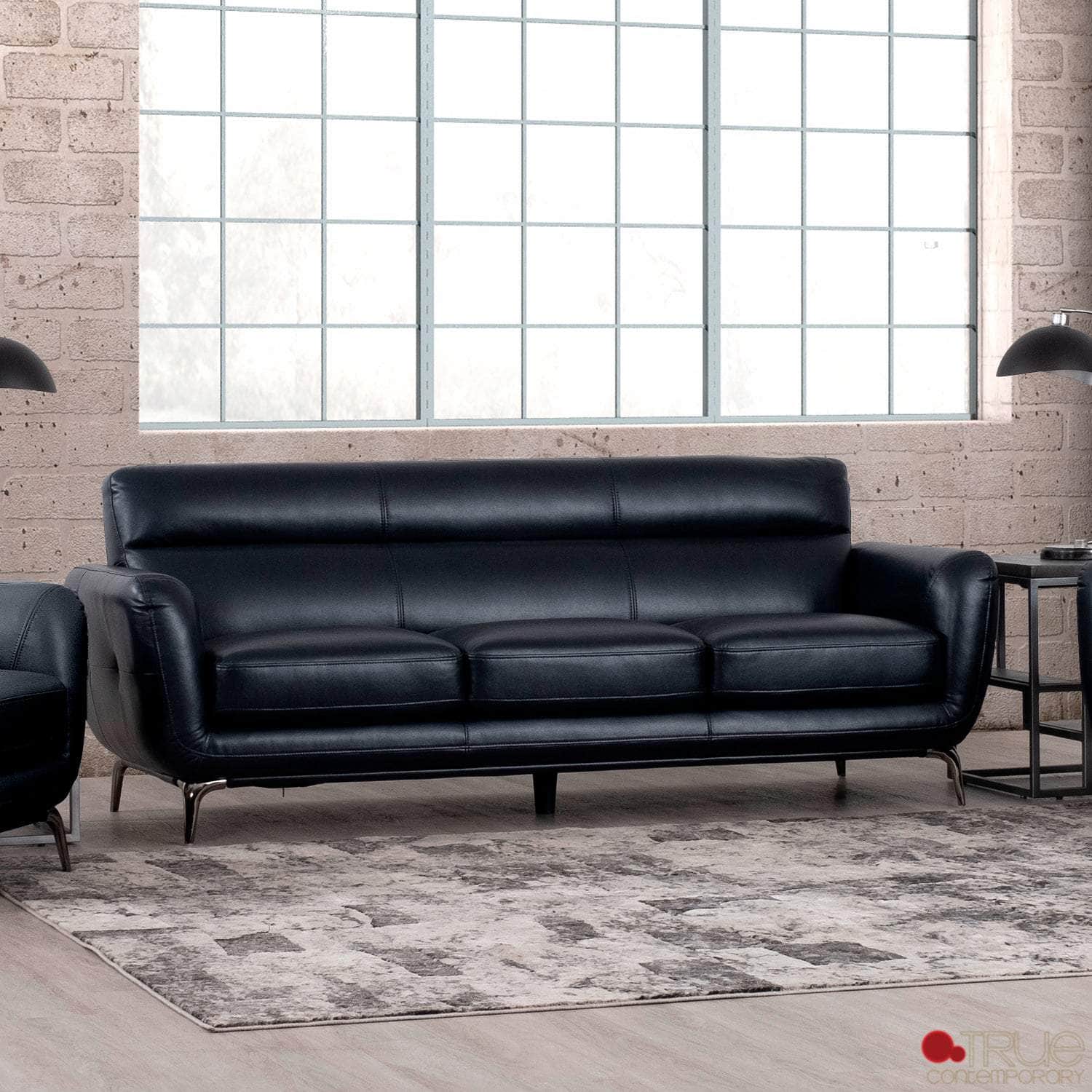 Tufted faux deals leather sofa