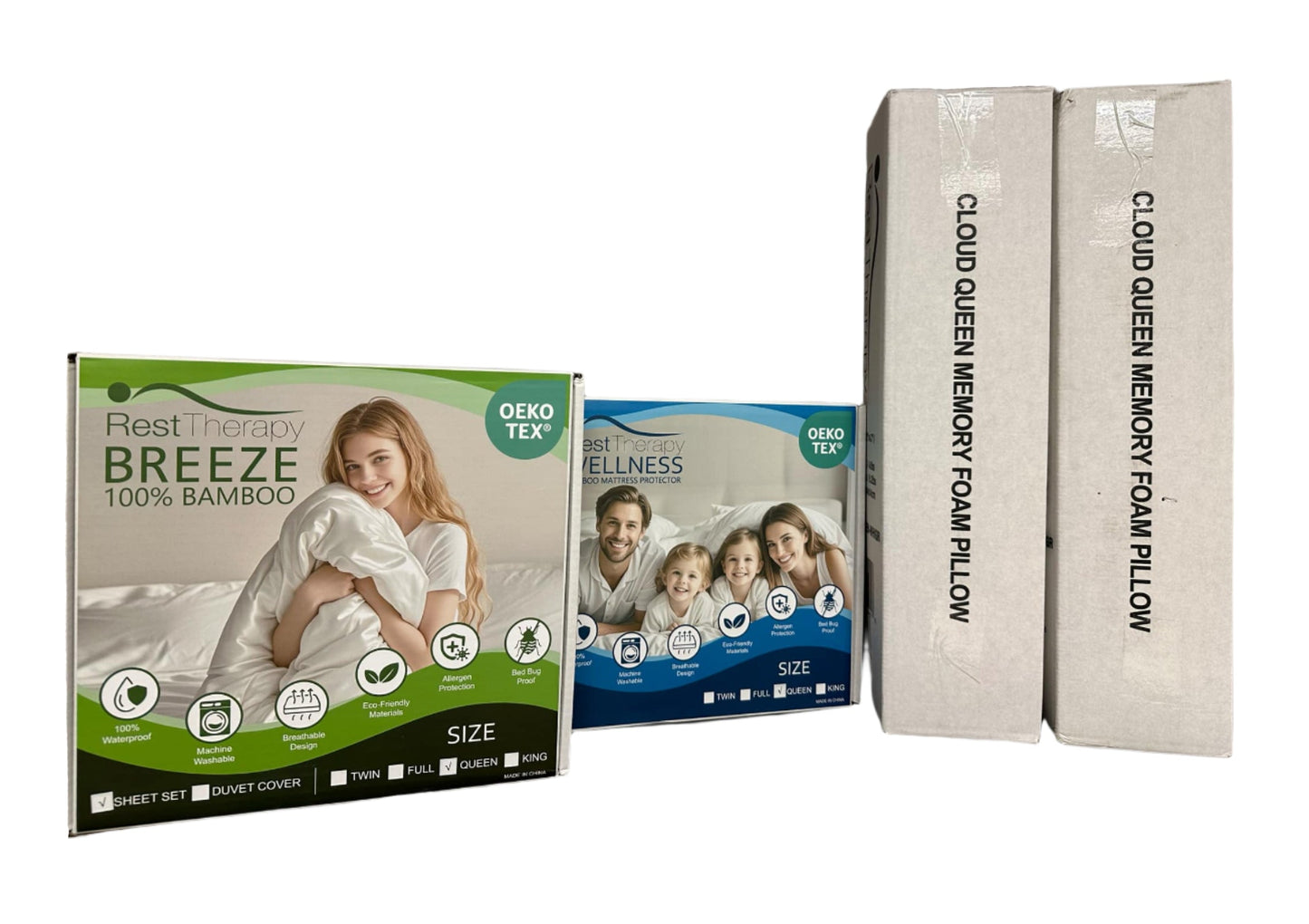 Standard Twin, Full, Queen, or King Size Bedding Package